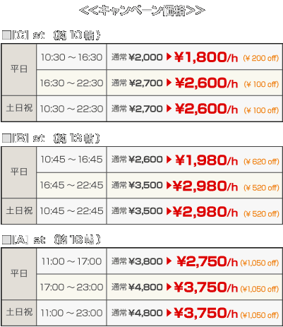 早割りキャンペーン価格